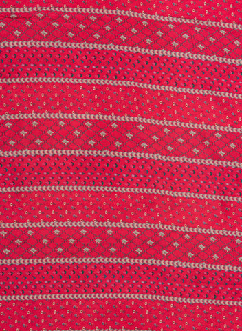 (Pre Cut-1 Meter) Pure Crepe Magenta Color Floral Pattern Hybrid Print Fabric.