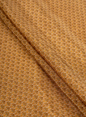 Pure Crepe Golden Color Butti Pattern Hybrid Print Fabric.