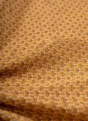 Pure Crepe Golden Color Butti Pattern Hybrid Print Fabric.