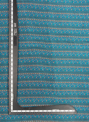 Pure Crepe Navy Blue Color Stripes Pattern Hybrid Print Fabric.