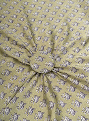 Pure Modal Satin Light Pista Green Color Floral Digital Print Fabric.
