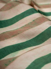 (Pre Cut-2.5 Meter) Pure Modal Satin Beige Color Stripes Pattern Digital Print Fabric.