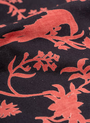 Cotton Flex Zed Black Color Floral Pattern Natural Print Fabric.