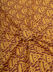 Cotton Flex Mustad Color Geometrical Pattern Natural Print Fabric.