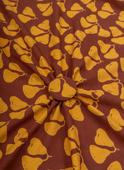 Cotton Flex Mustad Color Floral Pattern Natural Print Fabric.