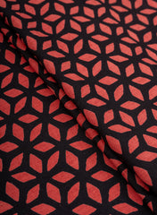 Cotton Flex Zed Black Color Floral Pattern Natural Print Fabric.