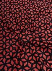 Cotton Flex Zed Black Color Floral Pattern Natural Print Fabric.