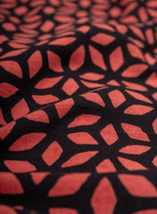 Cotton Flex Zed Black Color Floral Pattern Natural Print Fabric.