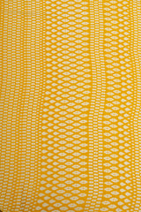 Cotton Flex Bright Yellow Color Geometrical Pattern Natural Print Fabric.