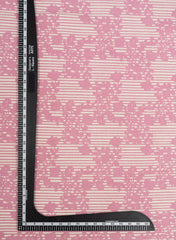 Cotton Flex Rose Pink Color Floral Pattern Natural Print Fabric.