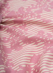 Cotton Flex Rose Pink Color Floral Pattern Natural Print Fabric.