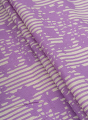 Cotton Flex Lavender Color Floral Pattern Natural Print Fabric.