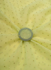 Pure Organza Bright Green Color Floral Sequins Embroidery Fabric.
