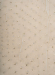 Pure Organza Dyeable Floral Sequins Embroidery Fabric.