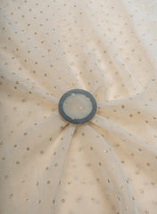 Pure Organza Dyeable Floral Sequins Embroidery Fabric.