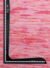 Pure Chiffon Flamingo Pink Color Abstract  Digital Print Resham Embroidery Fabric.