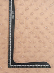 Pure Organza tan Brown Color Resham And Sequins Embroidery Fabric.