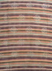 Linen Multi Color Digital Print With Sequins And Zari embroidery fabric.
