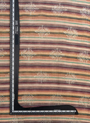 Linen Multi Color Digital Print With Sequins And Zari embroidery fabric.