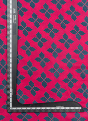 Pure Modal Satin Magenta Color Floral Pattern Natural Print Fabric.