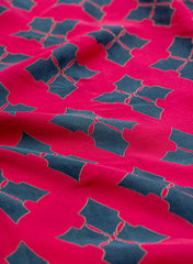 Pure Modal Satin Magenta Color Floral Pattern Natural Print Fabric.