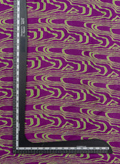 Pure Modal Satin Dark Purple Color Abstract Pattern Natural Print Fabric.