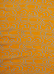 Pure Modal Satin Amber Yellow Color Abstract Pattern Natural Print Fabric.