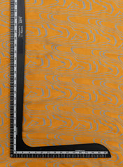Pure Modal Satin Amber Yellow Color Abstract Pattern Natural Print Fabric.