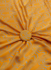 Pure Modal Satin Amber Yellow Color Abstract Pattern Natural Print Fabric.