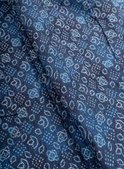 Pure Muslin Navy Blue Color Bandhani Digital Print Fabric.