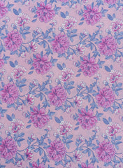 Pure Cotton Cambric Mix And Match Lavender Color Block Print Fabric.