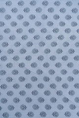 Pure Cotton Cambric Mix And Match Cornflower Blue Color Block Print Fabric.