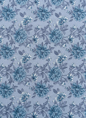 Pure Cotton Cambric Mix And Match Cornflower Blue Color Block Print Fabric.