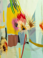 Pure Muslin Multi Color Floral Digital Print Fabric.