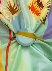 Pure Muslin Multi Color Floral Digital Print Fabric.