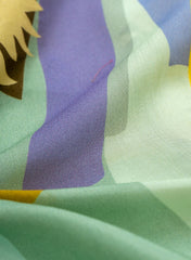 Pure Muslin Multi Color Floral Digital Print Fabric.