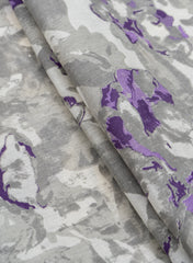 Cotton Flex Coin Grey Abstract Pattern Discharge Print Fabric