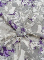 Cotton Flex Coin Grey Abstract Pattern Discharge Print Fabric