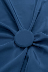 Pure Crepe Navy Blue Color Plain Fabric.