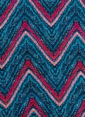 Linen Satin Dark Blue Color Zig-Zag Digital Print Fabric.