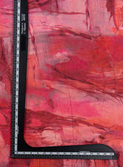 Shimmer Georgette Shades Of Pink Color Abstract Pattern Digital Print Fabric.