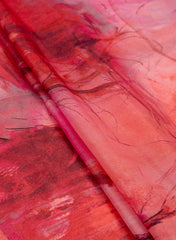 Shimmer Georgette Shades Of Pink Color Abstract Pattern Digital Print Fabric.
