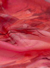 Shimmer Georgette Shades Of Pink Color Abstract Pattern Digital Print Fabric.