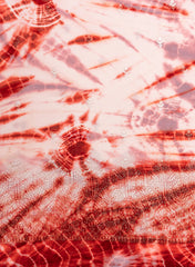 Pure Georgette Maroon And White Color Tie And Dye Zari Embroidery Big Panna Fabric.