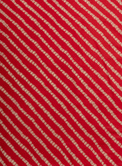 Modal Chanderi Red Color Bandhani Screen Print Fabric With Big Panna Foil.