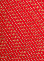 Modal Chanderi Red Color Bandhani Screen Print Fabric With Big Panna Foil.