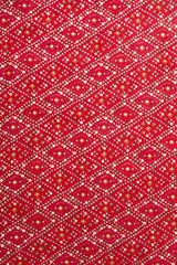 Pure Rayon Dark Pink Color bandhani Pattern Screen Print Fabric With Foil Big Panna.