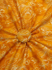 Pure Rayon Mustad Color Paisley Pattern Screen Print Fabric With Foil Big Panna.