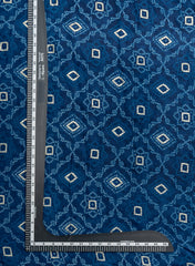 Pure Rayon Dark Blue Color bandhani Pattern Screen Print Fabric With Foil Big Panna.