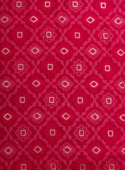 Pure Rayon Dark Pink Color bandhani Pattern Screen Print Fabric With Foil Big Panna.
